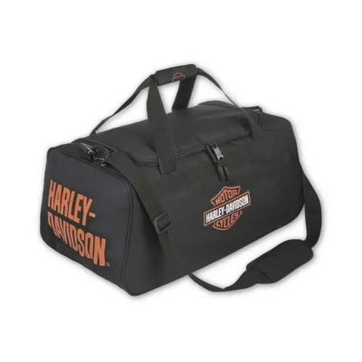 Harley-Davidson Orange Bar & Shield Graphic Duffel Bag - Black/Orange