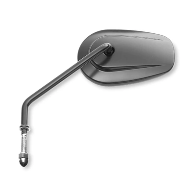 Tapered Long Stem Mirror - Left Side - Black