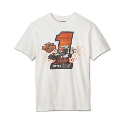 Harely-Davidson H-D #1 Racer Mens Tee - White