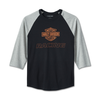 Harley-Davidson Mens Factory Raglan Tee - Colorblocked - Black Beauty