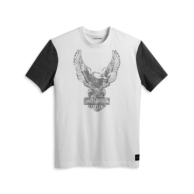Harley-Davidson Mens Road Captain Colorblock Tee - Colorblocked - Bright White - Colorblocked - Bright White