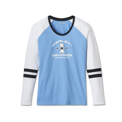 Womens First-Class Long Sleeve Raglan Top - Colorblock - All Aboard &amp; Bright White