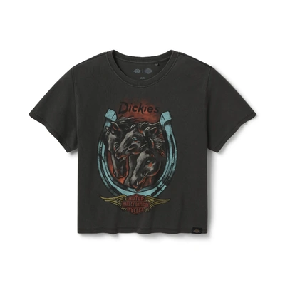 Dickies x H-D® Triple Horse Boxy Fit Tee - Washed Black