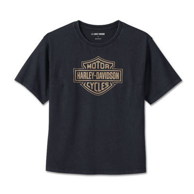 Harley-Davidson Harley-Davidson Women&#39;s Bar &amp; Shield Oversized Boxy Tee - Black Beauty