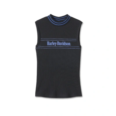 Harley-Davidson Womens Victory High-Neck Sleeveless Top - Black Beauty