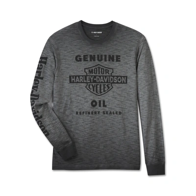 Harley-Davidson Men&#39;s Oil Can Slub Long Sleeve Tee