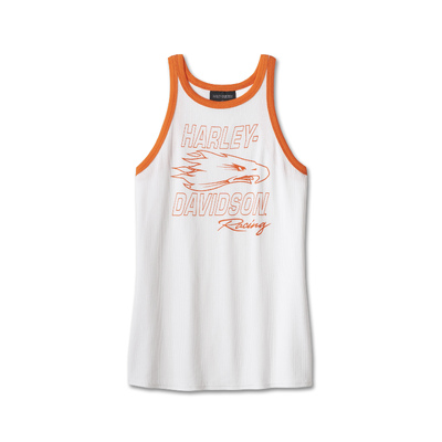 Womens Screamin Eagle Ribbed Tank - Bright White