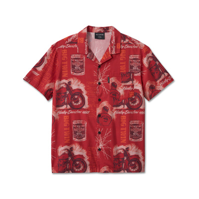 Harley-Davidson Men&#39;s Roaring Aloha Short Sleeve Shirt