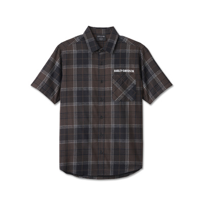 Harley-Davidson Cowboy Rider Short Sleeve Plaid Shirt - Plaid - Harley Black &amp; Java