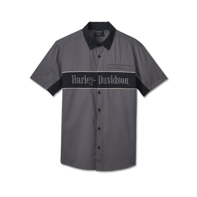 Harley-Davidson Men&#39;s The Garage Mechanic Short Sleeve Shirt - Quiet Shade