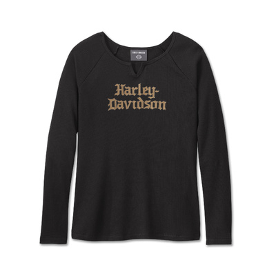 Harley-Davidson Women&#39;s Harley-Davidson Old English Thermal Top - Harley Black
