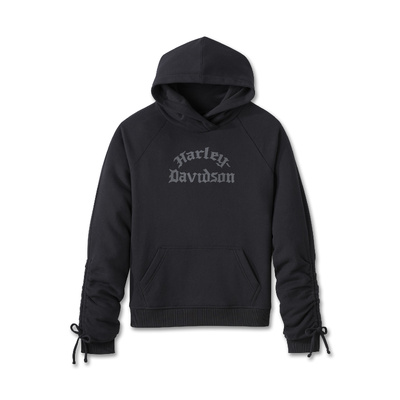 Harley-Davidson Women&#39;s Wild Cat Bar &amp; Shield Raglan Hoodie - Harley Black