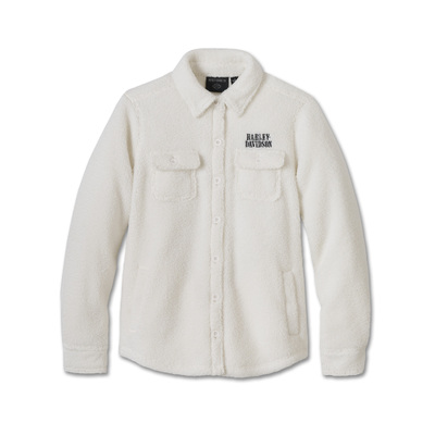 Harley-Davidson Sherpa Womens Shirt Jacket - Cloud Dancer