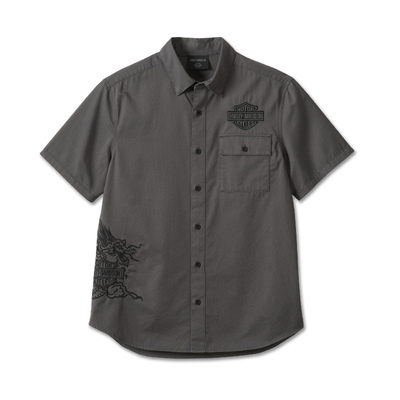 Harley-Davidson Year of The Dragon Short Sleeve Mens Shirt - Blackened Pearl