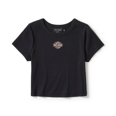 Harley-Davidson Womens Essential Arched Font Babydoll Tee - Harley Black