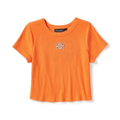Harley-Davidson Womens Essential Arched Font Babydoll Tee - Harley Orange