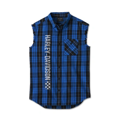 Harley-Davidson Mens The Bagger Blowout - Blue Plaid