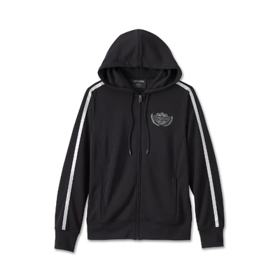 Harley-Davidson Womens Racing Scuba Zip Front Hoodie - Black