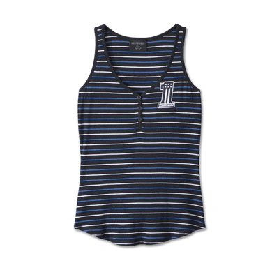 Harley-Davidson Womens #1 Racing Striped Tank - YD Stripe/Harley Black