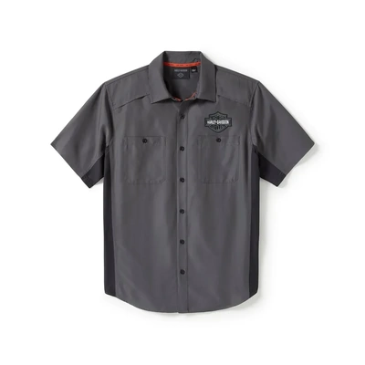 Harley-Davidson Mens H-D® TECH Shirt - Colorblock - Asphalt &amp; Harley Black