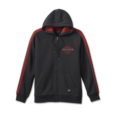 Harley-Davidson Club Crew Zip-Up Mens Hoodie - Black Beauty