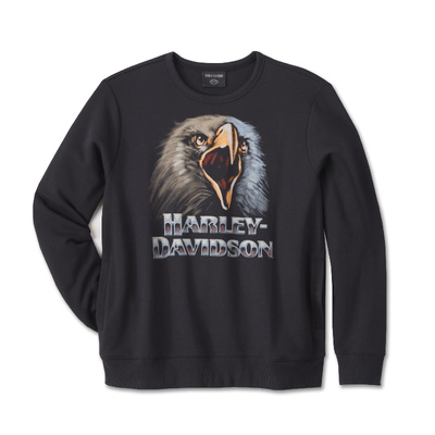 Harley-Davidson Mens Shadow Bird Crew Neck Sweatshirt - Harley Black