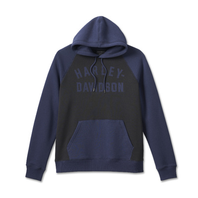 Harley-Davidson Staple Raglan Mens Hoodie - Colorblocked Black Beauty