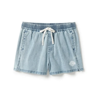 Harley-Davidson Womens Essential Denim Short - Washed Light Indigo Denim