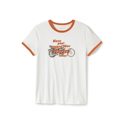 Harley-Davidson Womens Hug A Harley Ringer Tee - Cloud Dancer