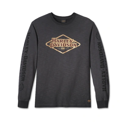 Harley-Davidson Mens 120th Anniversary Long Sleeve Tee - Dark Grey