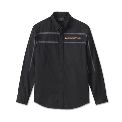 Harley-Davidson Mens Race Stripes Button Up Shirt - Black