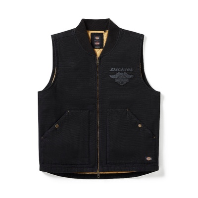 Mens Dickies x H-D Quilted Canvas Vest - Anthracite