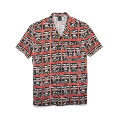 Harley-Davidson Mens Celebration Oil Can Shirt - Allover Custom Print - Multi