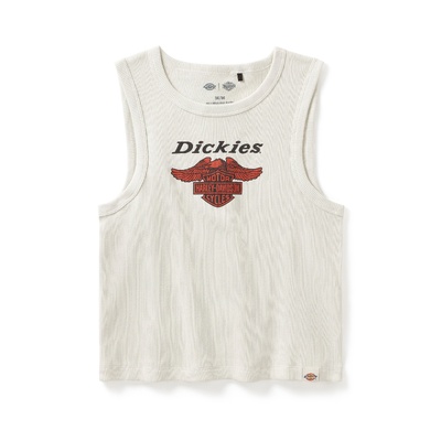 Womens Dickies x H-D Racerback Cropped Eagle Tank - Silver Birch