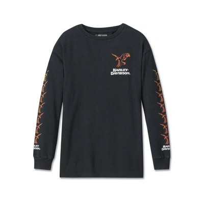 Harley-Davidson Womens Shadow Bird Long Sleeve Top - Harley Black