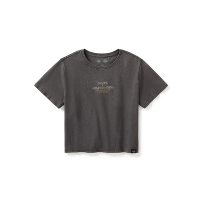 Harley-Davidson Womens Dickies X H-D Vintage Softail Boxy Crop Tee - Vintage Black