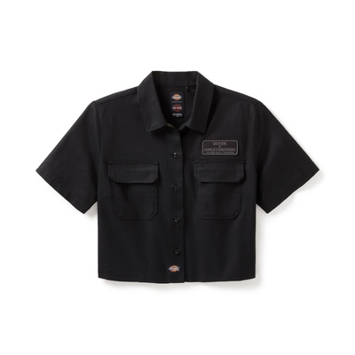 Womens Dickies x H-D Eagle Cropped Work Shirt - Anthracite
