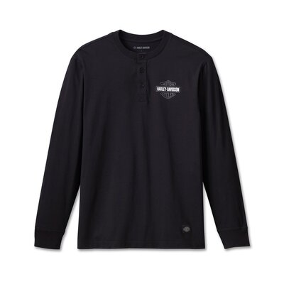 Harley-Davidson Mens Racing Henley - Black Beauty