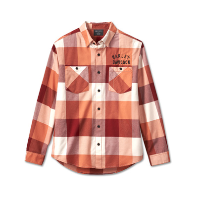 Harley-Davidson Mens Staple Box Plaid Shirt - YD Plaid - Merlot