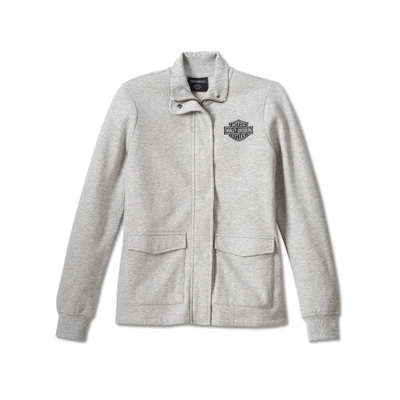 Womens Hill Climber Crew Zip Front Fleece Jacket - Light Grey Heather