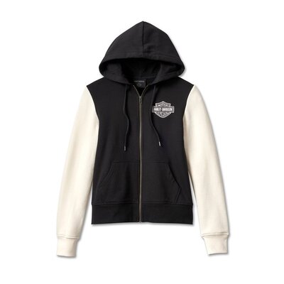 Womens Special Colorblock Racer Font Hoodie - Colorblocked/Black Beauty