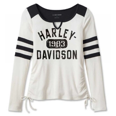 Harley-Davidson Womens Race Her Long Sleeve Knit Top - White