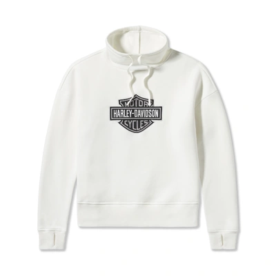 Harley-Davidson Women's Essential Bar &amp; Shield Funnel Neck Pullover - Cloud Dancer