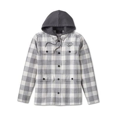 Womens Heritage Classic Shirt Jacket With Hood - YD Plaid/Cloud Dancer