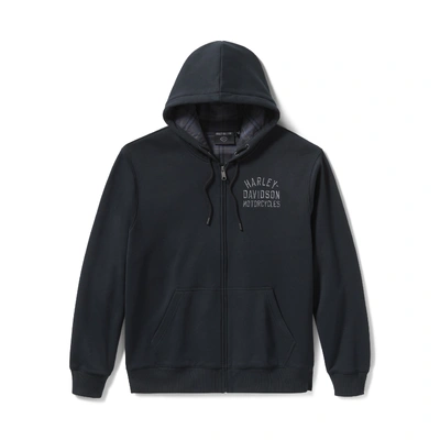 Harley-Davidson Plaid Lined Mens Zip Hoodie - Harley Black