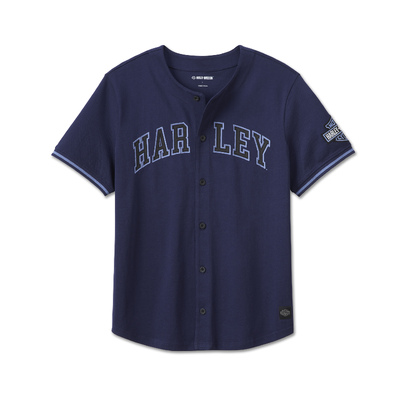 Harley-Davidson Hometown Baseball Mens Shirt - Peacoat