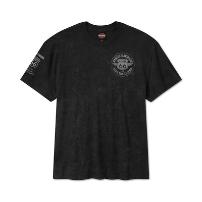 Harley-Davidson Mens Route 66 Legendary Short Sleeve Tee - Custom Black