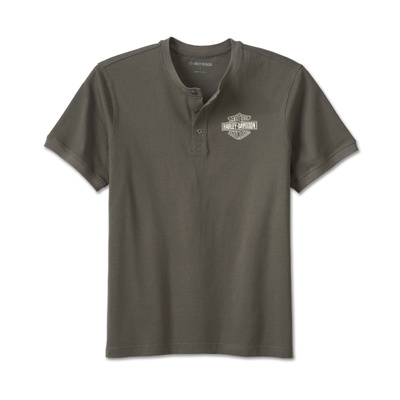 Harley-Davidson Mens Combustion Henley - Grape Leaf