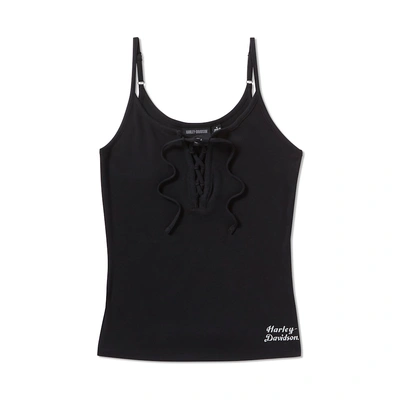 Harley-Davidson Lace Up Womens Tank - Harley Black