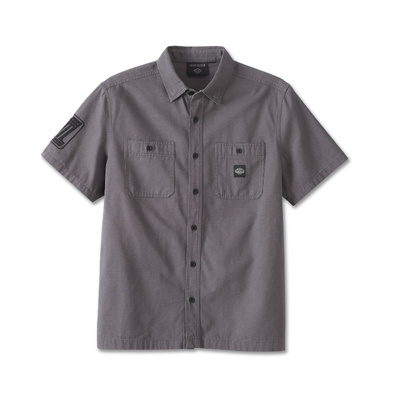 Harley-Davidson Mens Forever Harley Canvas Shirt - Blackened Pearl